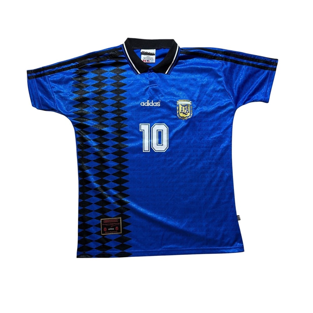 Adidas Argentina Messi 10 Away Jersey Size Large Blue 1994 Retro Style Soccer